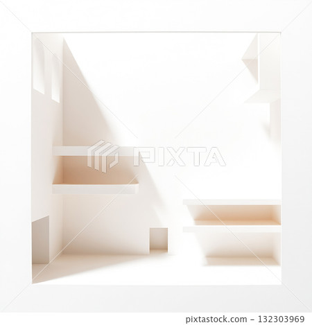 Rectilinear Plane Stack Modern Paper Art Print 132303969