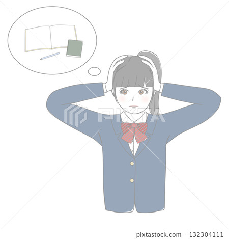 Girl struggling with studying Girl struggling with studying 132304111