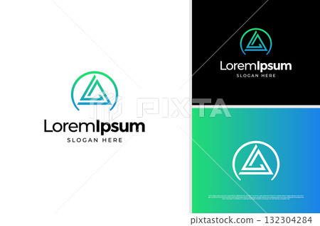 Minimalist abstract triangle icon logo design template Minimalist abstract triangle icon logo design template 132304284