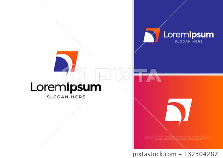 Creative flight launch icon logo design template 132304287