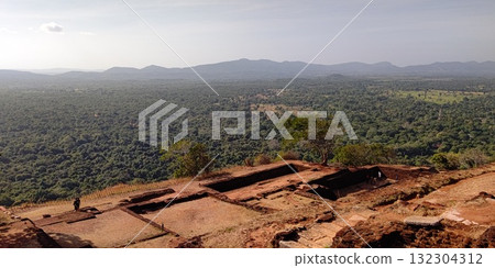 View of the ruins of the palace at the top of Sigiriya Rock [Sri Lanka] 132304312