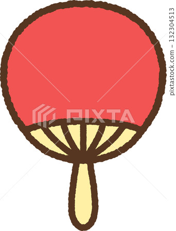手繪單圖示插圖:團扇 手繪單圖示插圖:團扇 132304513