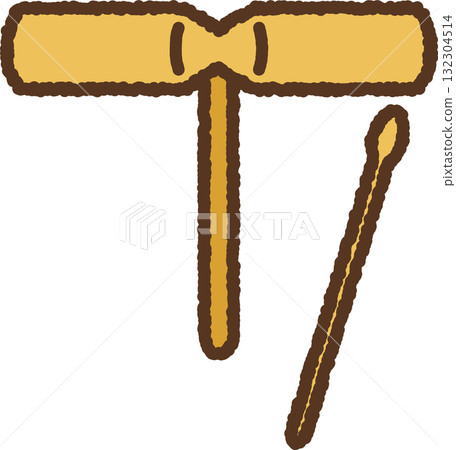 手繪單圖示插圖:木塊 手繪單圖示插圖:木塊 132304514