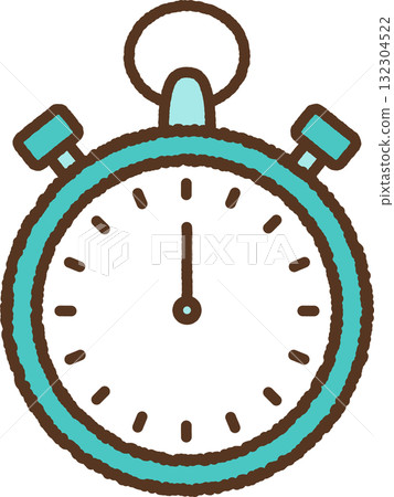 Hand-drawn single icon illustration: Stopwatch Hand-drawn single icon illustration: Stopwatch 132304522