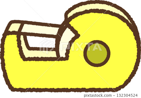 手繪圖示插圖的透明膠帶 132304524