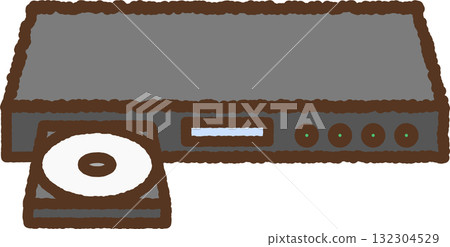 手繪單一圖示插圖：藍光錄影機 132304529