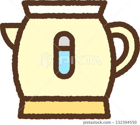 Hand-drawn icon illustration of an electric kettle 132304550