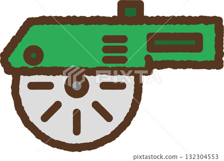 手繪單圖示插圖：電動切割機 132304553