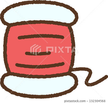 手繪單圖示插圖:縫紉線 手繪單圖示插圖:縫紉線 132304568