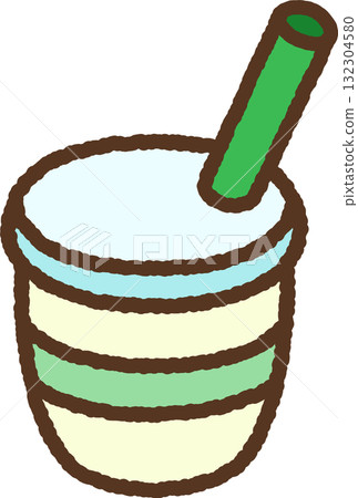 Hand-drawn single icon illustration of soft drink 132304580