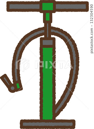 手繪自行車打氣筒的單一圖示插圖 132304590