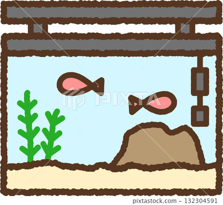 手繪單一圖示插圖：水族館 132304591