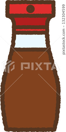 手繪單圖示插圖：醬油瓶 132304599