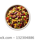 Clipart healthy grain and bean bowl in fresh ambiance on empty background 132304886