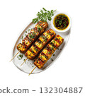 Clipart Grilled Tempeh Skewers with Delicious Seasonings on Transparent Background for Vegan Recipes and Meal Prep 132304887