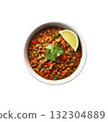 Clipart of Lentil Curry Bowl with Aromatic Spices on White Background for Culinary Themes 132304889