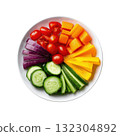 Clipart Colorful Rainbow Veggie Plate on White Background for Healthy Eating Ideas 132304892