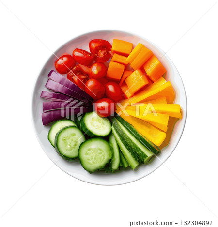 Clipart Colorful Rainbow Veggie Plate on White Background for Healthy Eating Ideas Clipart Colorful Rainbow Veggie Plate on White Background for Healthy Eating Ideas 132304892