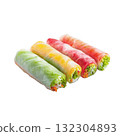 Clipart Fresh Rice Paper Rolls on a Clean Background with Space for Text or Designs 132304893