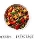 Clipart of Tofu Stir Fry in a Delicious Atmosphere on Empty Background Healthy Eating Vegetarian Cuisine 132304895