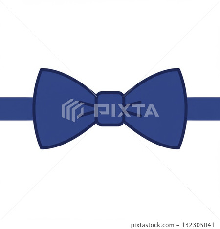 Navy Blue Bow Tie Illustration on White Background Navy Blue Bow Tie Illustration on White Background 132305041
