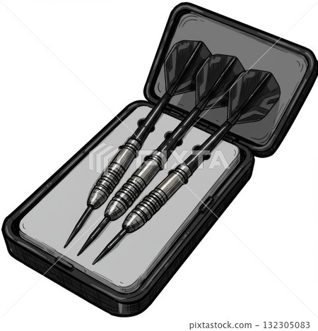 Black Metal Darts in Grey Case Black Metal Darts in Grey Case 132305083