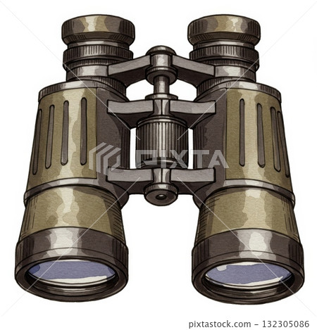 Vintage Binoculars Illustration 132305086