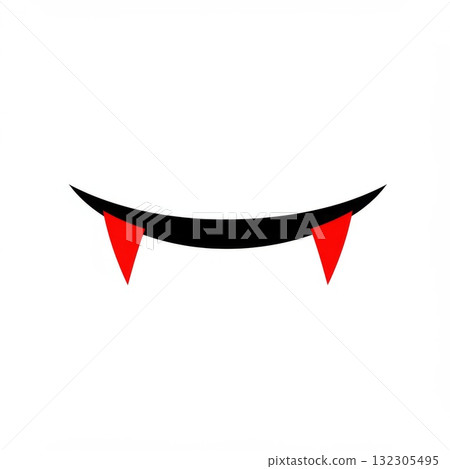 Red and Black Fangs on White Background Red and Black Fangs on White Background 132305495