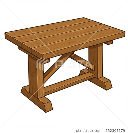 Rustic Brown Wooden Farmhouse Table Rustic Brown Wooden Farmhouse Table 132305679