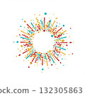 Colorful Confetti Burst Circle Design 132305863