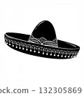Black Sombrero Hat Illustration 132305869
