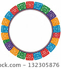 Colorful Paper Flower Circle Frame 132305876