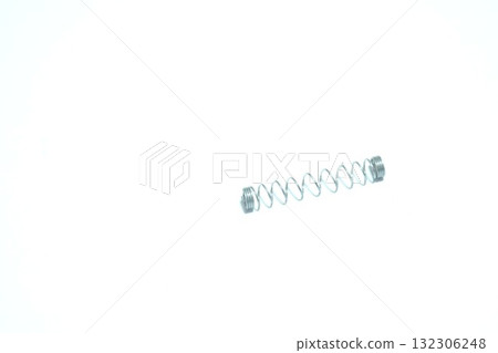 silver pen spring arranging on white background 132306248