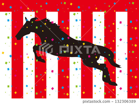 Running horse celebration background 132306389