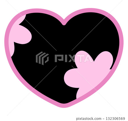 Illustration of black heart with flower pattern for Valentine's day, love sign, heart symbol, fashion, accessory, cute patch, shirt print, fabric, sticker, wedding card, barbie, brooch, pin, couple Illustration of black heart with flower pattern for Valentine's day, love sign, heart symbol, fashion, accessory, cute patch, shirt print, fabric, sticker, wedding card, barbie, brooch, pin, couple 132306569