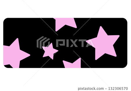 Cute illustration of black text bubble with star pattern for text, message, communication, speech, chat, dialogue, cartoon, comic, print, masking tape, sticker, decoration, poster, post card 132306570