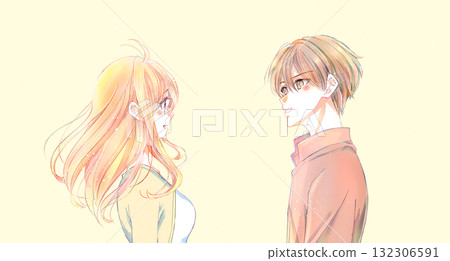 秋天裡,男人和女人面對面 秋天裡,男人和女人面對面 132306591