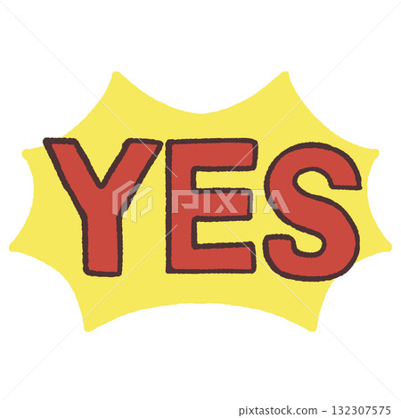 YES speech bubble illustration YES speech bubble illustration 132307575