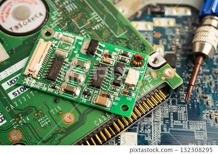 Repairing and upgrade circuit mainboard of notebook, electronic, computer hardware and technology. 132308295