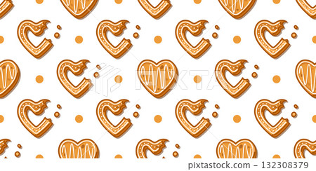 Seamless Gingerbread House Cookie Pattern Seamless Gingerbread House Cookie Pattern 132308379