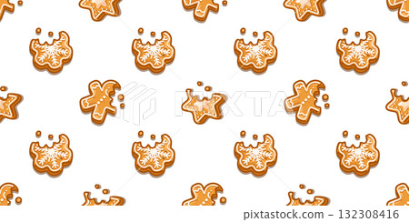 Seamless Gingerbread Cookie Pattern Seamless Gingerbread Cookie Pattern 132308416