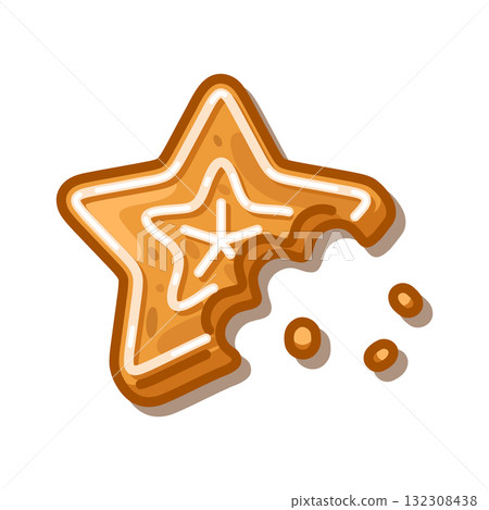 Gingerbread Star Cookie Illustration 132308438