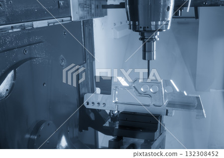 The hi-technology automotive part manufacturing process by CNC machine. 132308452