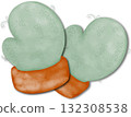 Green knitted gloves, Christmas gloves 132308538