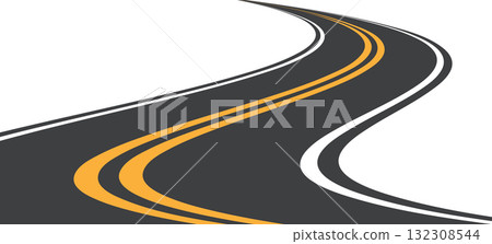 asphalt road going to the distance. Vector illustration asphalt road going to the distance. Vector illustration 132308544