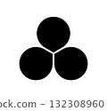 Flower diagram with 3 petals. Flower with three leaves flat shape icon. Infographic circle diagram. Pie chart. Round wheel chart. Vector illustration isolated on white background 132308960