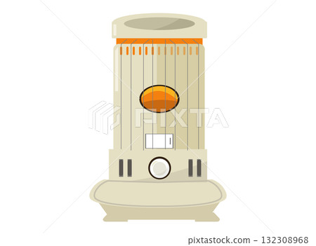 油爐 冬季暖氣設備 向量插圖 132308968