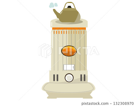 油爐和沸騰的水壺.向量說明 132308970