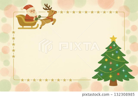 明信片聖誕聖誕老人矢量 132308985