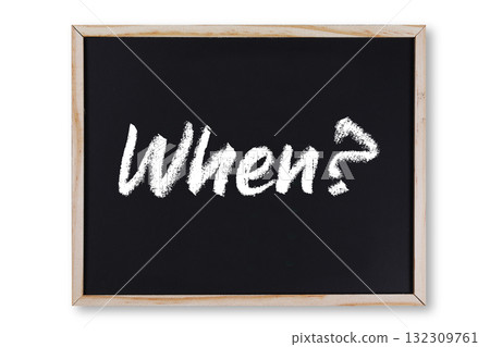 When word in chalk on chalkboard 132309761